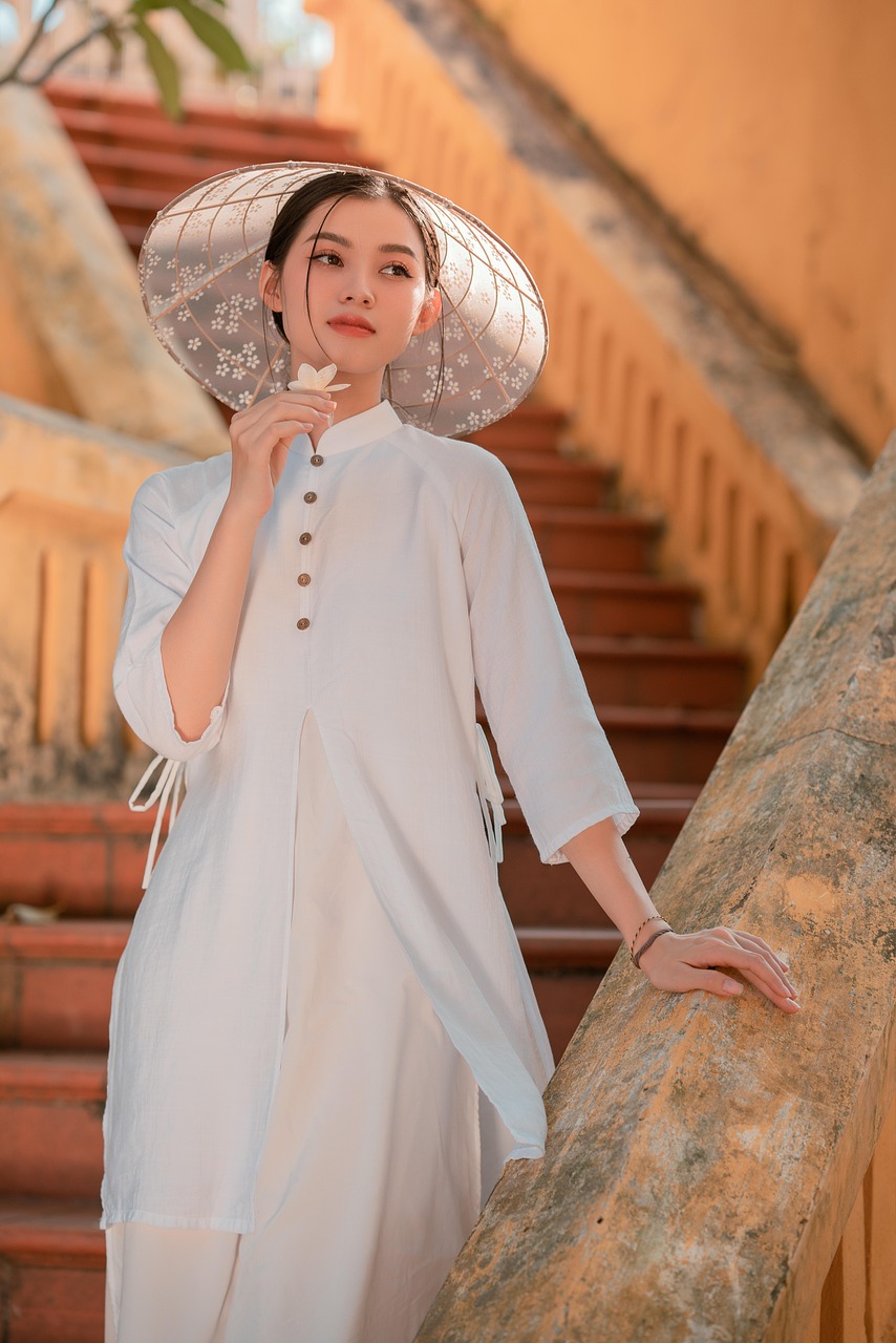Woman Flower Stairs Free photo on
