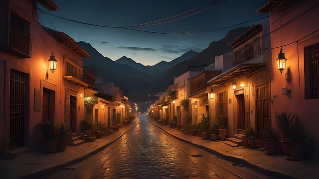 Free ai generated landscape small side street illustration