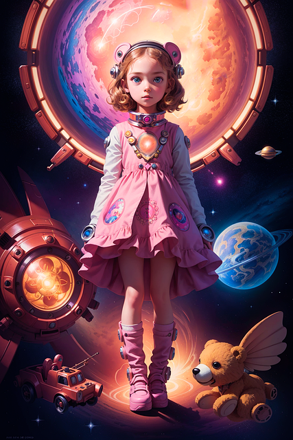 Free ai generated girl sci-fi illustration