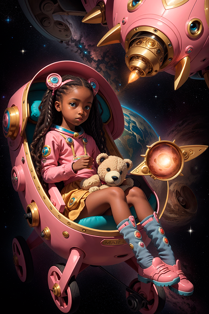 Free ai generated girl sci-fi illustration