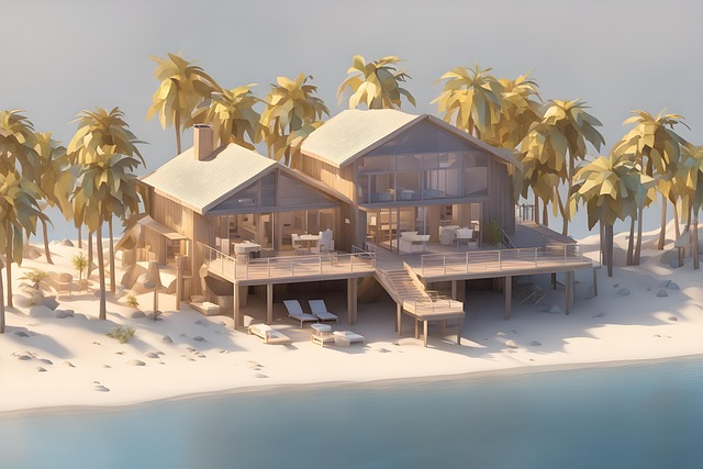 Playa, Casa, Tropical, Modelo, Diseño