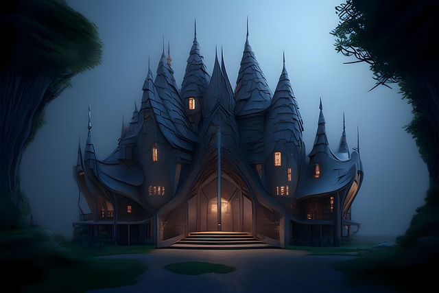 Negro, Fantasía, Edificio, Luz, Horror