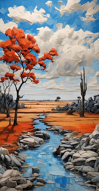 Free landscape nature water illustration