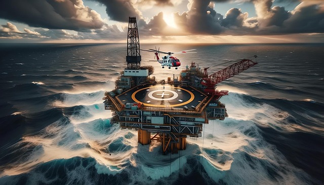 Free helicopter off oil illustration