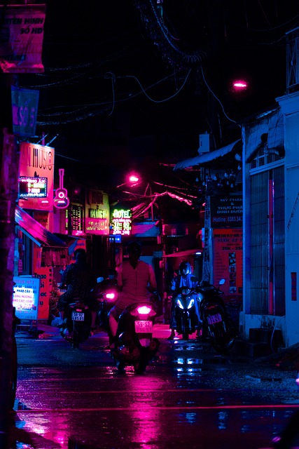 Cyberpunk, Vietnam, Kunst, Moto, Regn