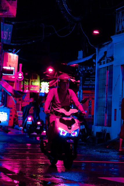 Cyberpunk, Vietnam, Kunst, Moto, Regn