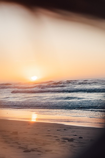 Ondas, Praia, Pôr Do Sol, Vertente
