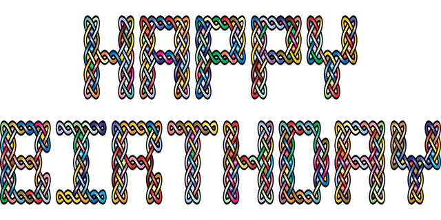 Free happy birthday celtic knot typography vector