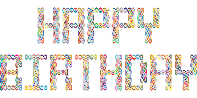 Free happy birthday celtic knot typography vector