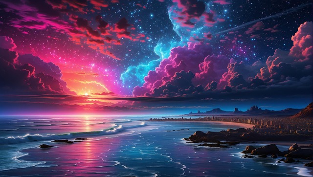 Free cosmic vibrant stars illustration