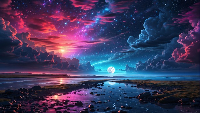 Free cosmic vibrant stars illustration