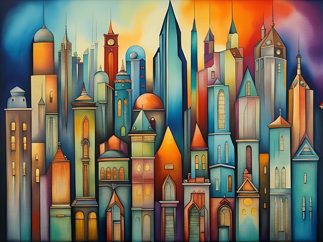 Free ai generated buildings city illustration
