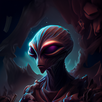 Free Alien Portrait ai generated image and illustration