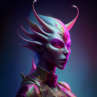 Free Alien Portrait ai generated image and illustration