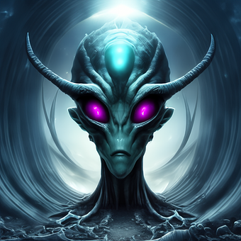 Free Alien Portrait ai generated image and illustration