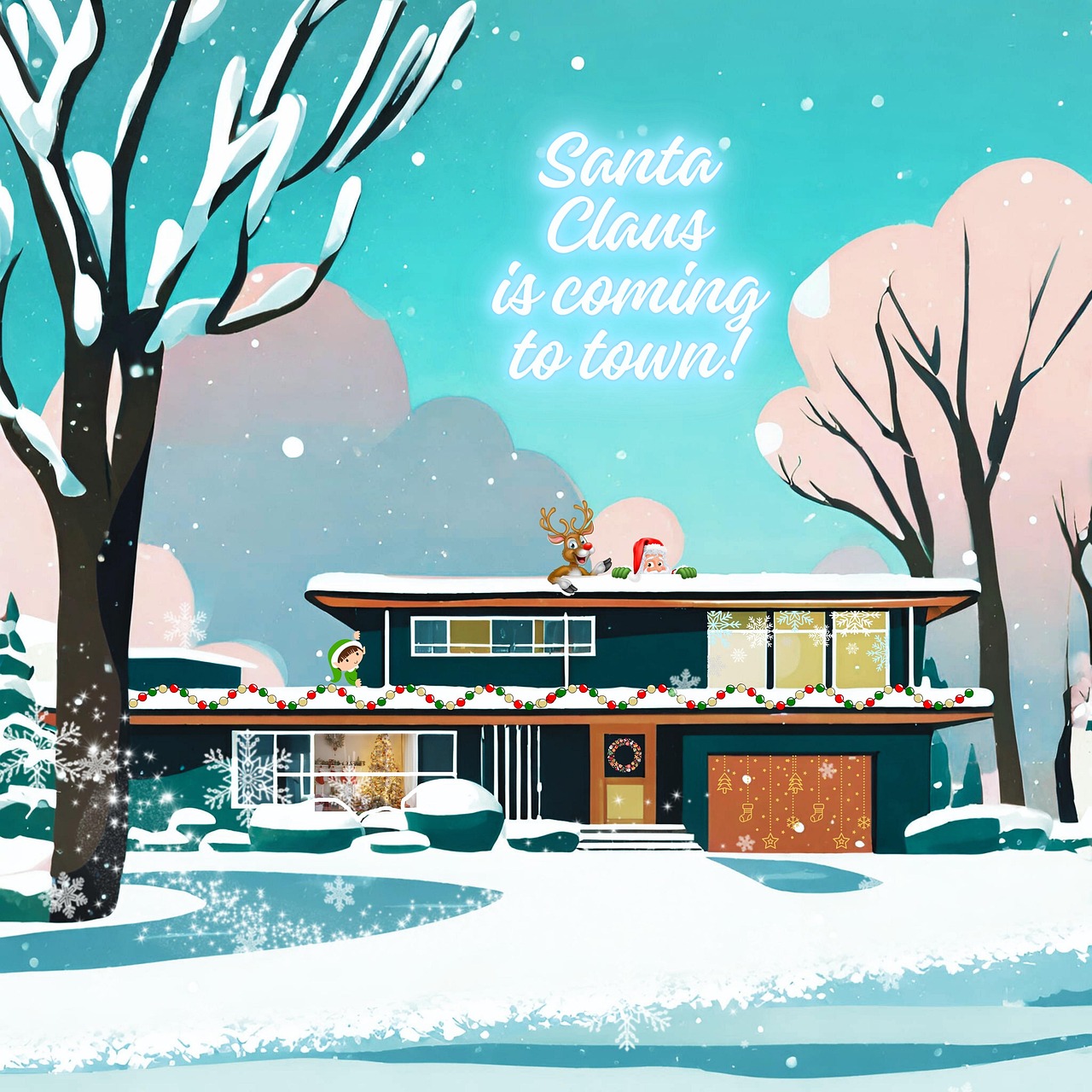 Download free HD stock image of Christmas Retro Free christmas retro background illustration