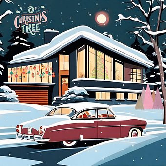 Free Christmas Retro illustration and picture
