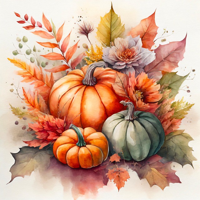 Free ai generated fall flowers illustration