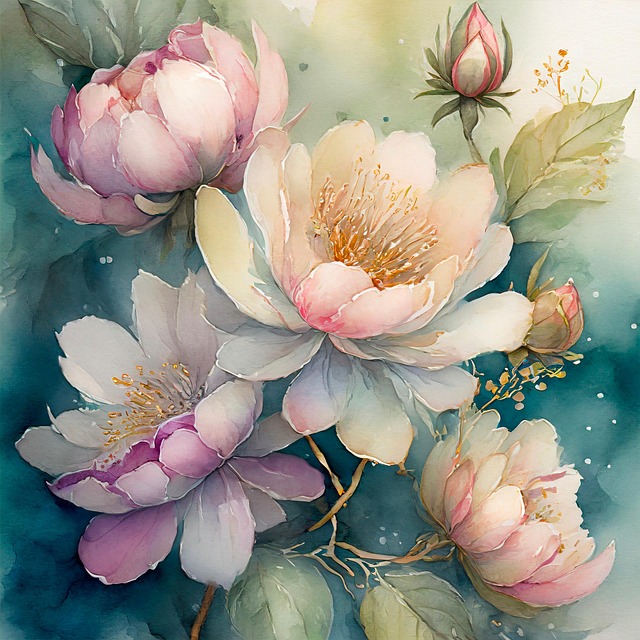Free ai generated flowers pastel illustration