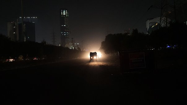 Noapte, Ușoară, Oraș, Smog, Poluare