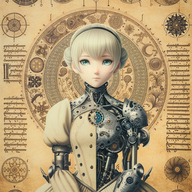 Free ai generated woman robot illustration