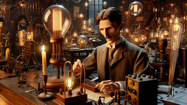 Free ai generated nikola tesla inventor illustration