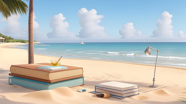 Free ai generated beachside study spot illustration