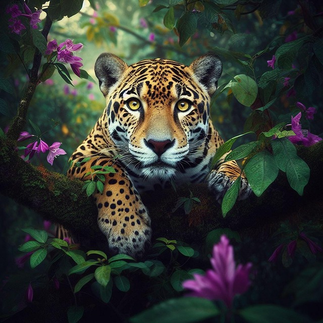 Download free HD stock image of Ai Generated Jaguar Free ai generated jaguar predator illustration