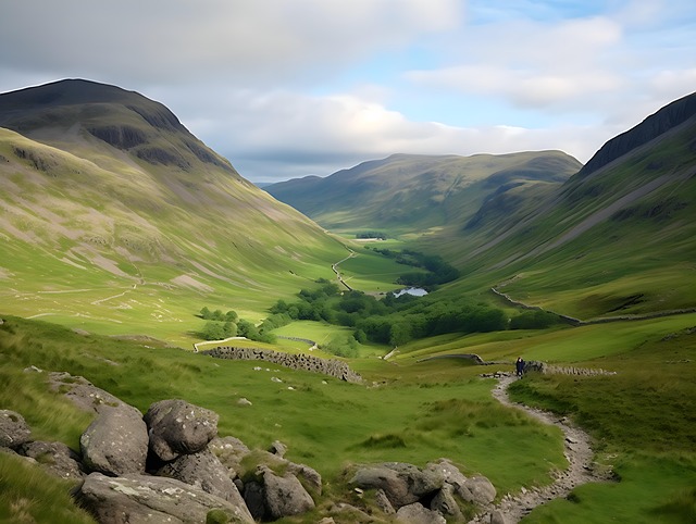Free ai generated scafell pike lake district illustration