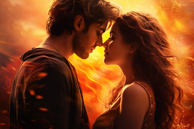 Free ai generated couple lovers illustration