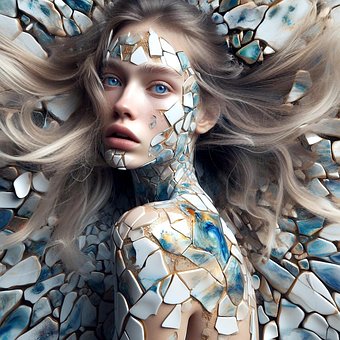 Ai Gerado, Mulher, Fragmentos, Avatar