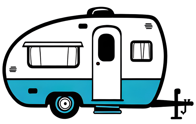 Free camper trailer retro illustration