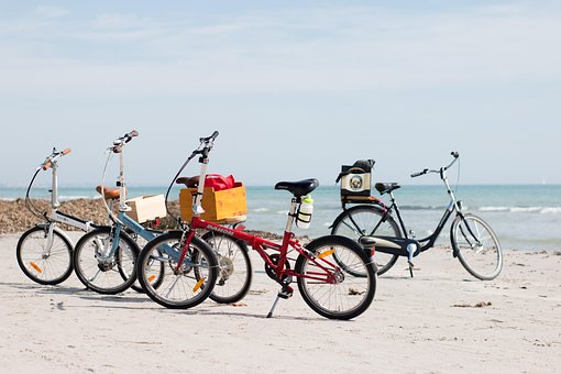 Bicicletas, Playa, Naturaleza, Mar