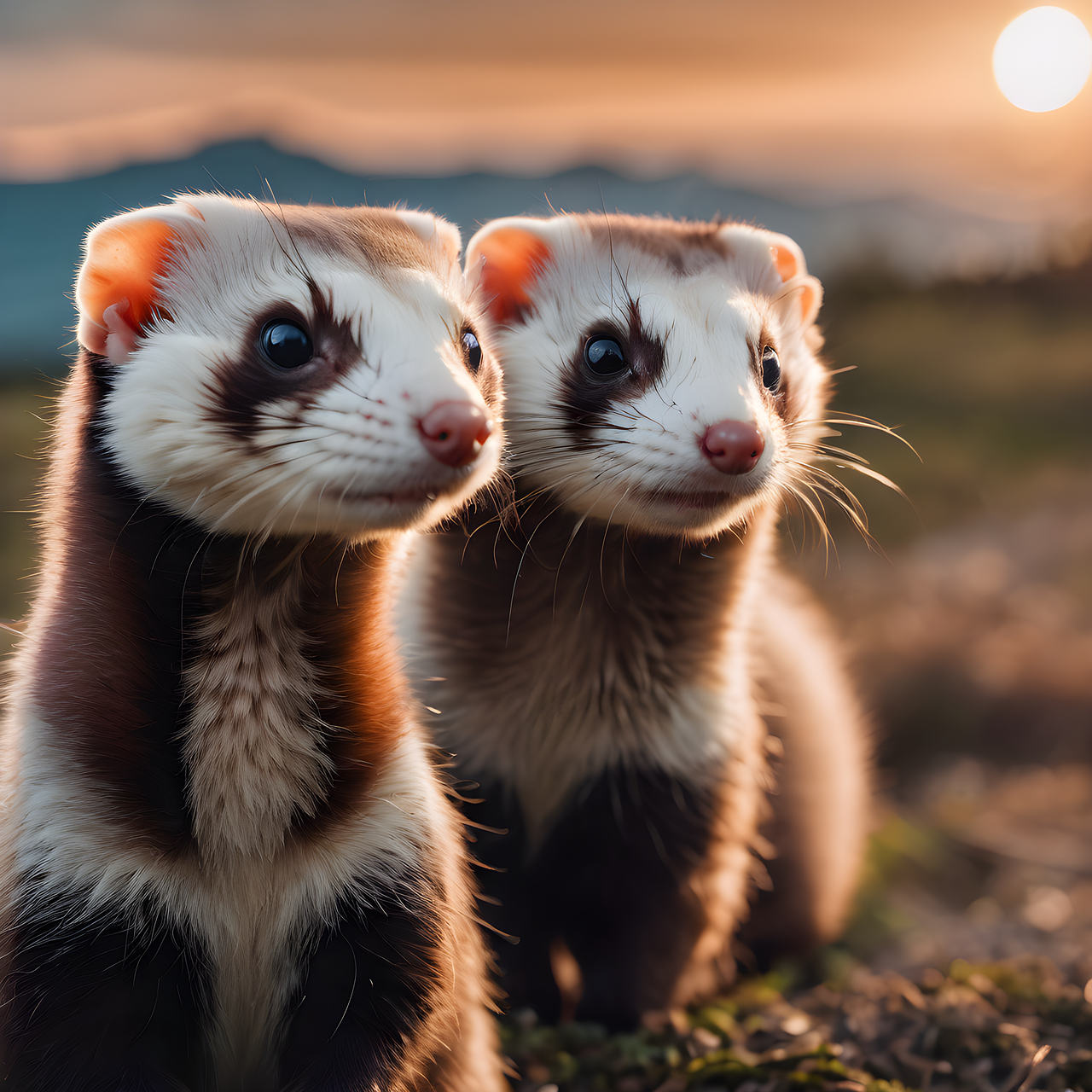 Free ai generated ferrets nature illustration