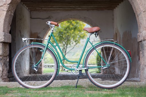 Bicicleta, Verde, Caminar, Clásico