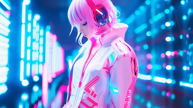 Free ai generated girl cyberpunk illustration