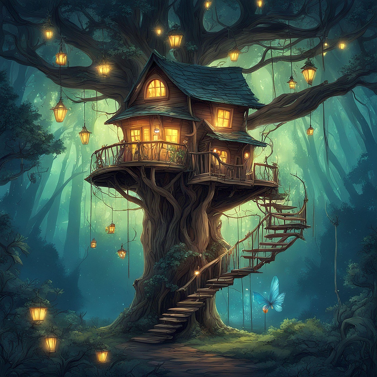 Download Treehouse Fairies Fairy RoyaltyFree Stock Illustration Image