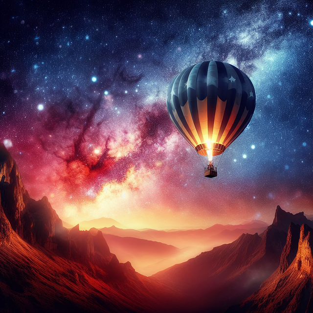 Free hot air balloon nature mountain illustration