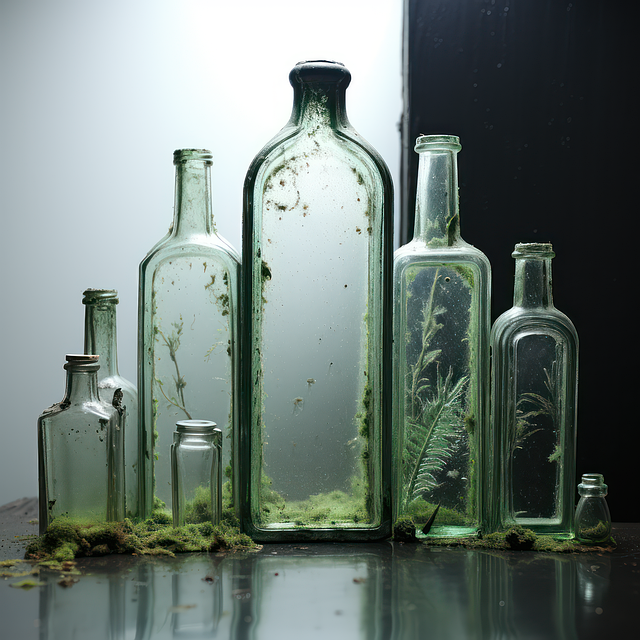 Free ai generated glass bottles illustration