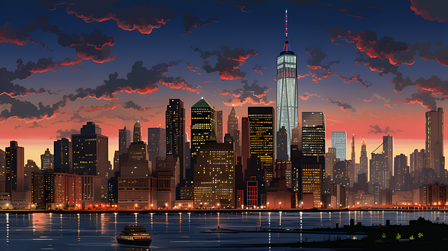 Free ai generated manhattan city illustration