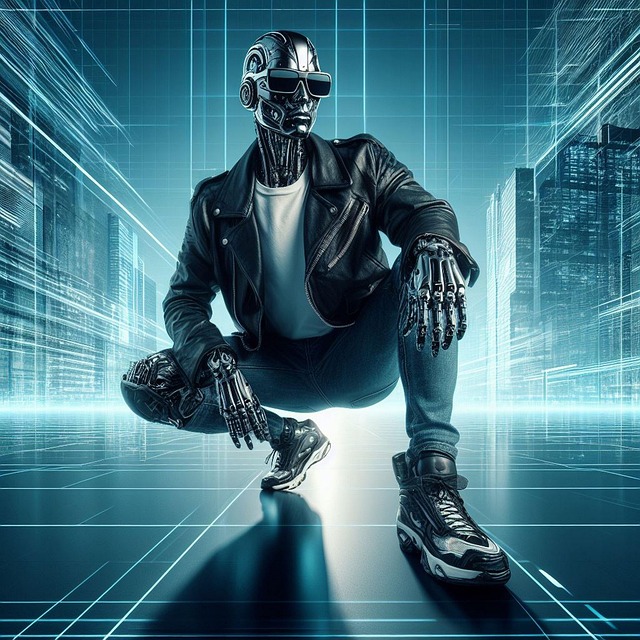 Free ai generated cyborg robot illustration