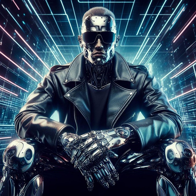 Free ai generated cyborg robot illustration