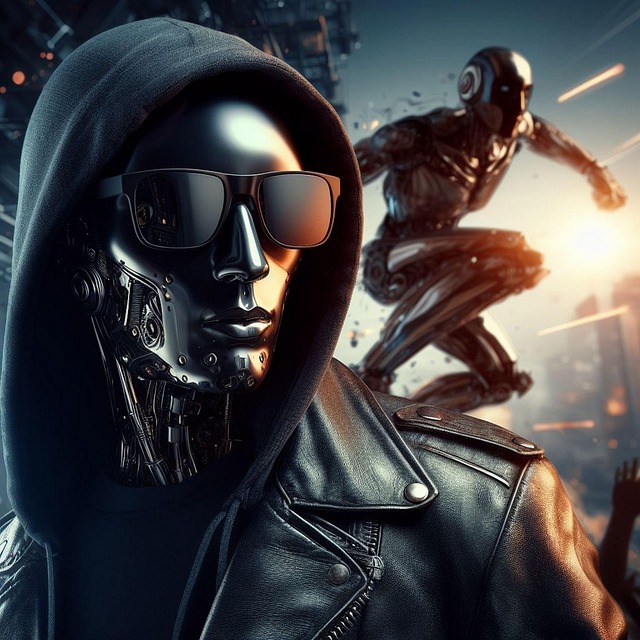Free ai generated cyborg robot illustration