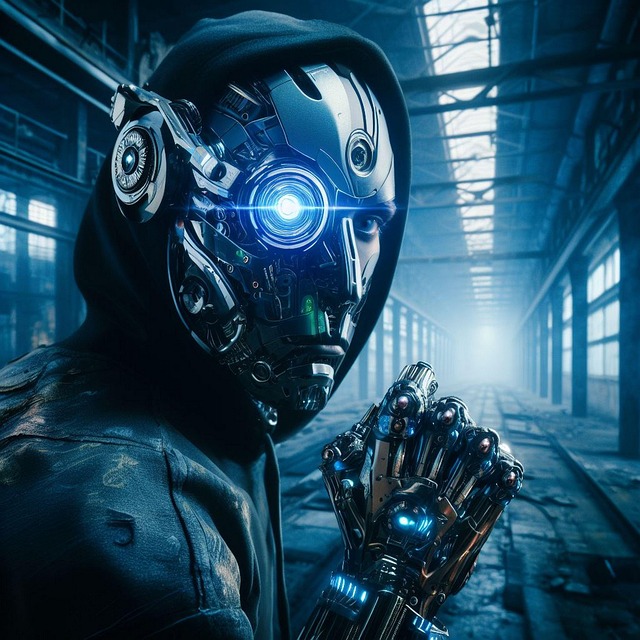 Free ai generated cyborg robot illustration
