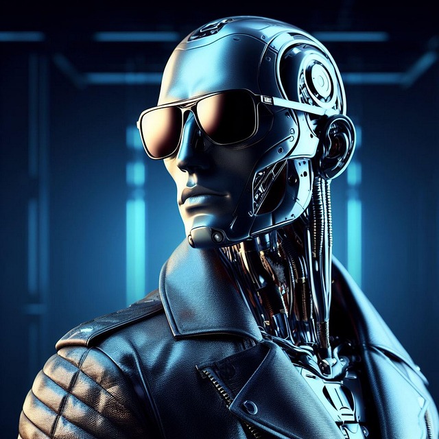 Free ai generated cyborg robot illustration