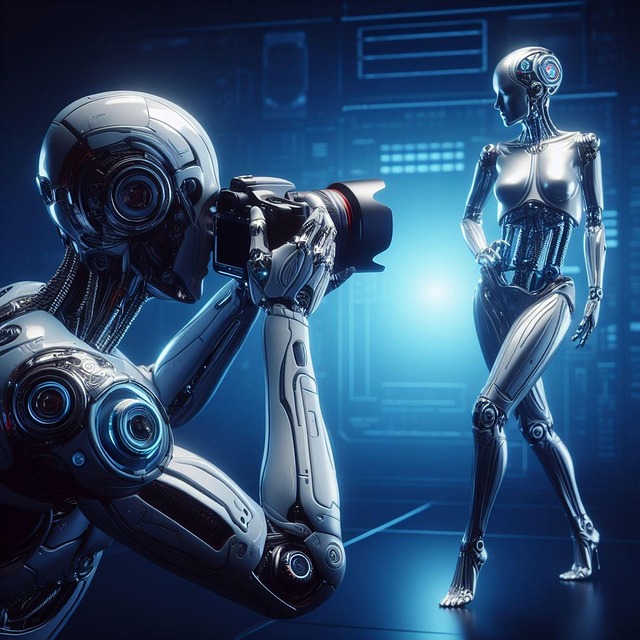 Free ai generated cyborg robot illustration