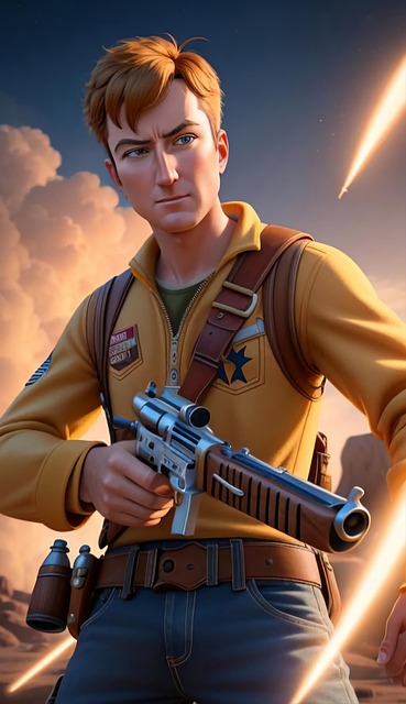 Free ai generated man gun illustration