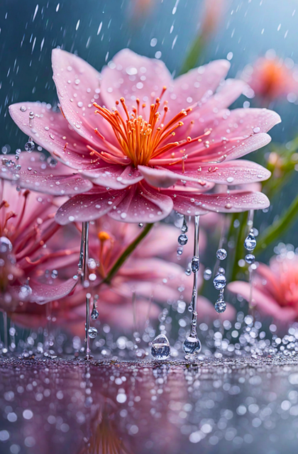 Download Ai Generated, Flowers, Rain. Royalty-Free Stock Illustration ...