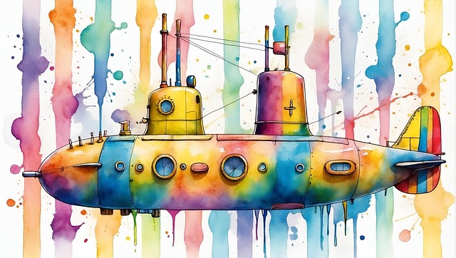 Download free HD stock image of Ai Generated Submarine Free ai generated submarine boat illustration