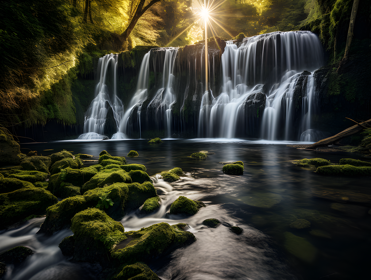 Download Ai Generated Waterfalls River Royalty Free Stock